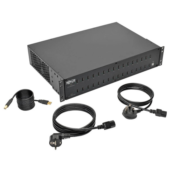 Tripp Lite U280-032-RMINT 32-Port USB Charging Station with Syncing, 230V, 5V 80A (400W) USB Charger Output, 2U Rack-Mount U280-032-RMINT 037332193537