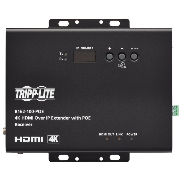 Tripp Lite B162-100-POE AV extender AV receiver Black B162-100-POE 037332263827