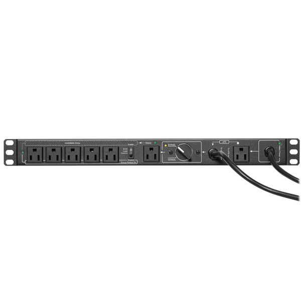 Tripp Lite 100-125V 12A Single-Phase Hot-Swap PDU with Manual Bypass - 6 NEMA 5-15R Outlets, 2 5-15P Inputs, 1U Rack/Wall PDUB151U 037332253071