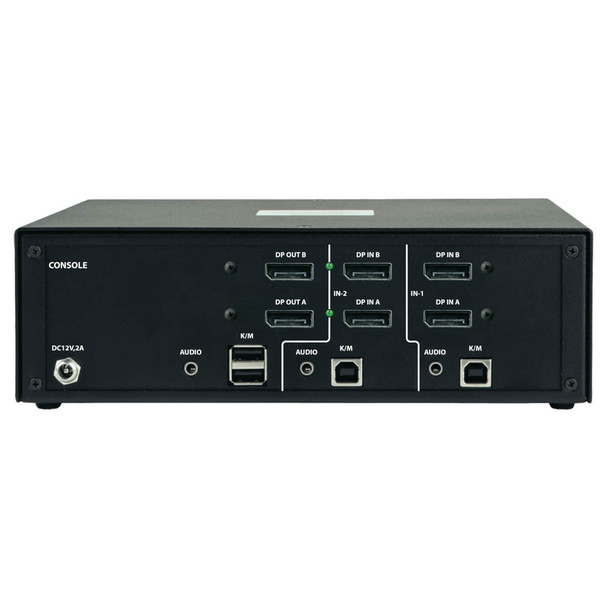 Tripp Lite 2-Port Dual-Monitor Secure KVM Switch, DisplayPort - 4K, NIAP PP3.0, Audio, TAA B002A-DP2A2 037332261526