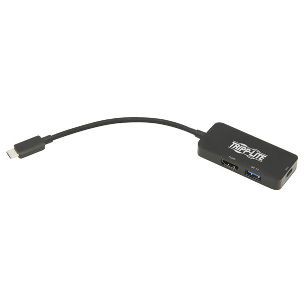 Tripp Lite U444-06N-H4UBC2 USB-C Multiport Adapter - HDMI 4K 60 Hz, 4:4:4, HDR, USB-A, 100W PD Charging, Black U444-06N-H4UBC2 037332251282