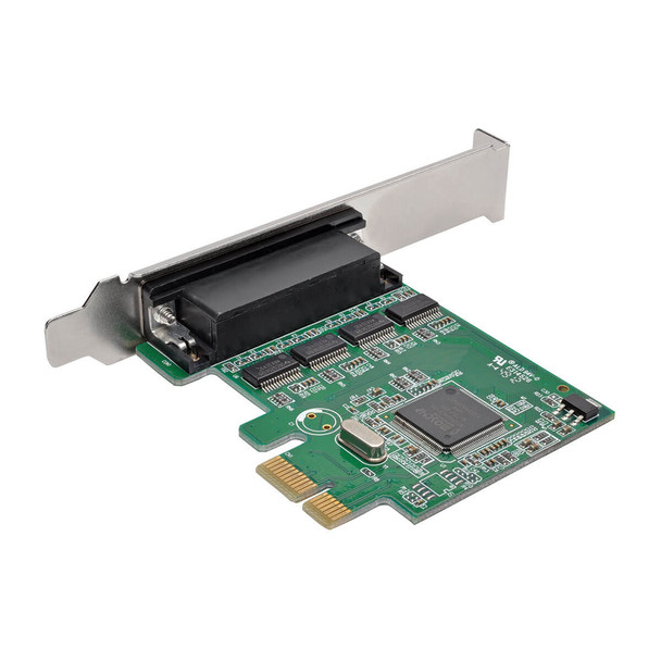 Tripp Lite PCE-D9-04-CBL 4-Port DB9 (RS-232) Serial PCI Express (PCIe) Card with Breakout Cable, Full Profile PCE-D9-04-CBL 037332193636