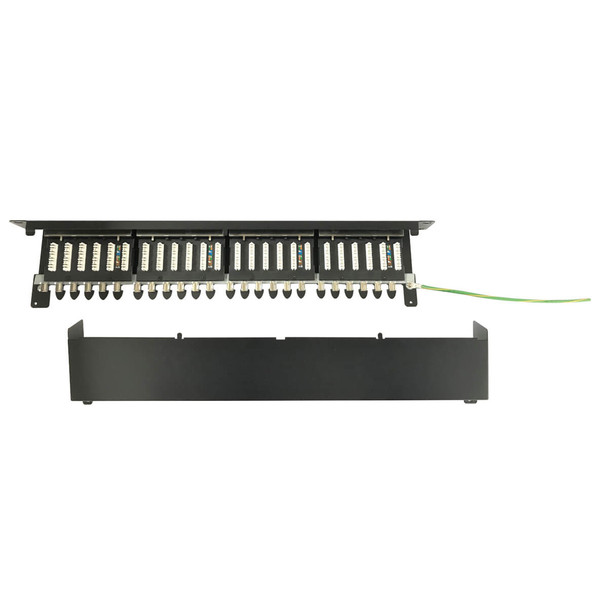 Tripp Lite N252-024-6A-SH 24-Port Cat6a Shielded Patch Panel - 10 Gbps, STP, 110 Punch Down, RJ45, 1U, TAA N252-024-6A-SH 037332266316