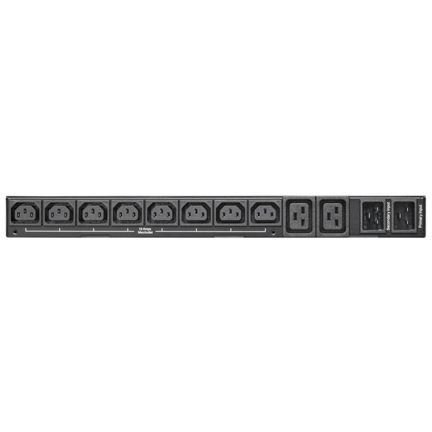 Tripp Lite PDUMNH20HVAT1 3.8kW 200–240V Single-Phase ATS/Monitored PDU - 8 C13 and 2 C19 Outlets, Dual C20 Inlets, 12 ft. Cords, Network Card, 1U, TAA PDUMNH20HVAT1 037332261410