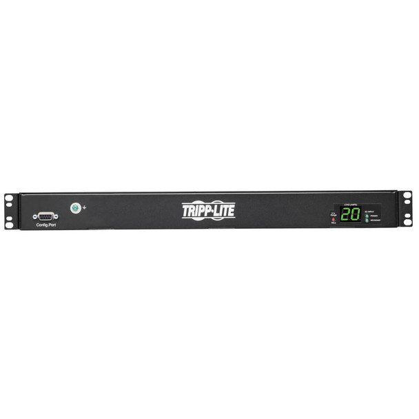 Tripp Lite PDUMH20HVATS 3.8kW 200–240V Single-Phase ATS/Local Metered PDU - 8 C13 and 2 C19 Outlets, Dual C20 Inlets, 12 ft. Cords, 1U, TAA PDUMH20HVATS 037332261380