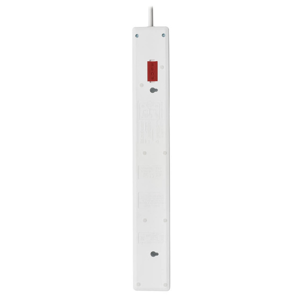 Tripp Lite TLP6B18 6-Outlet Surge Protector - British BS1363A Outlets, 220-250V AC, 13A, 1.8 m Cord, BS1363A Plug, White TLP6B18 037332251565