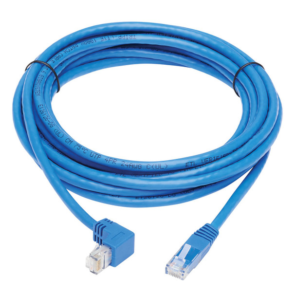 Tripp Lite N204-020-BL-DN Down-Angle Cat6 Gigabit Molded UTP Ethernet Cable (RJ45 Right-Angle Down M to RJ45 M), Blue, 20 ft. (6.09 m) N204-020-BL-DN 037332252043