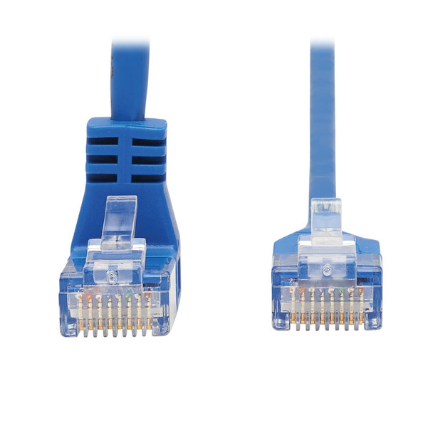 Tripp Lite N204-S15-BL-DN Down-Angle Cat6 Gigabit Molded Slim UTP Ethernet Cable (RJ45 Right-Angle Down M to RJ45 M), Blue, 15 ft. (4.57 m) N204-S15-BL-DN 037332252265