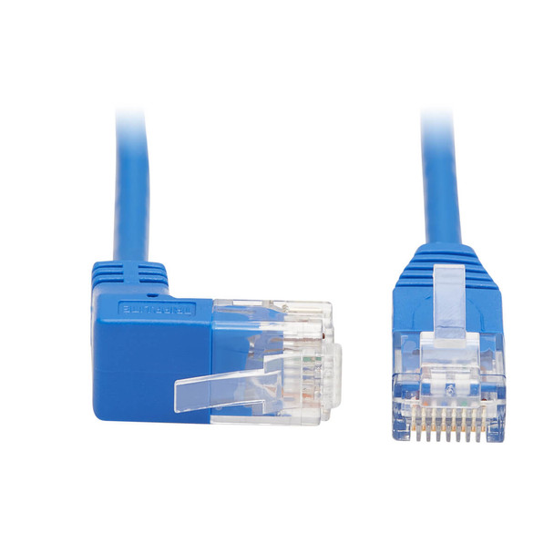 Tripp Lite N204-S02-BL-UP Up-Angle Cat6 Gigabit Molded Slim UTP Ethernet Cable (RJ45 Right-Angle Up M to RJ45 M), Blue, 2 ft. (0.61 m) N204-S02-BL-UP 037332252531