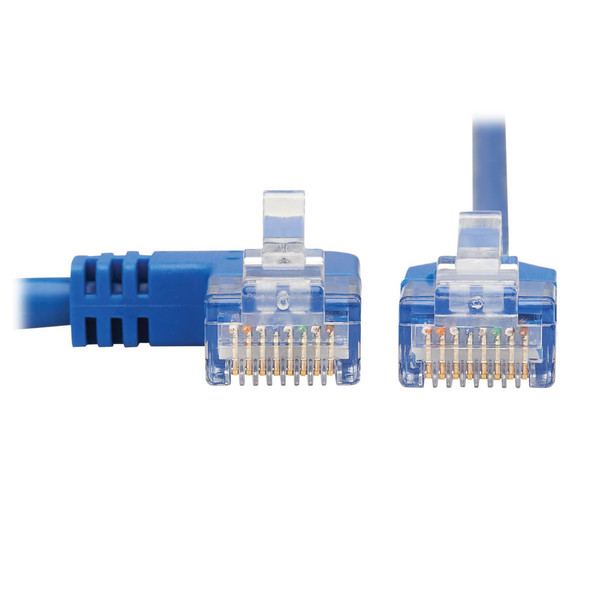 Tripp Lite N204-S01-BL-LA Left-Angle Cat6 Gigabit Molded Slim UTP Ethernet Cable (RJ45 Left-Angle M to RJ45 M), Blue, 1 ft. (0.31 m) N204-S01-BL-LA 037332252289