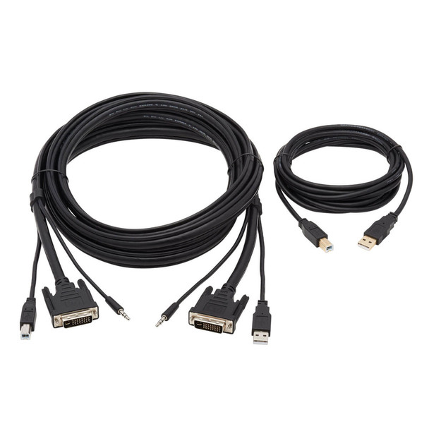 Tripp Lite DVI KVM Cable Kit - DVI, USB, 3.5 mm Audio (3xM/3xM) + USB (M/M), 1080p, 10 ft. (3.05 m) P784-010-U 037332243805