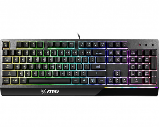 MSI VIGOR GK30 RGB MEMchanical Gaming Keyboard ' UK Layout, MECH. Membrane switches, 6-Zone RGB Lighting, RGB Mystic Light, water repellent keyboard design' VIGOR GK30 824142186275