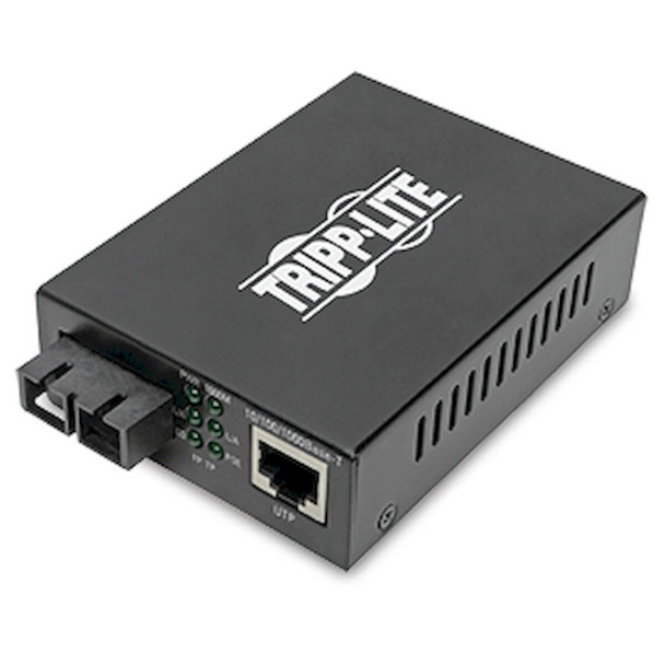Tripp Lite Gigabit Multimode Fiber to Ethernet Media Converter, POE+ - 10/100/1000 SC, 850 nm, 550 m (1804 ft.) N785-P01-SC-MM1 037332236913