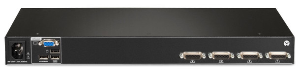 Vertiv Avocent 1x4 KVM switch with USB, push (touch) button switching, keystroke switching, cascade support, internal power supply, includes 4 CBL0170 cables AV104BND4-400 636430085838