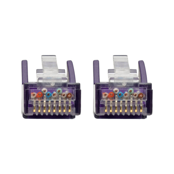 Tripp Lite N201-002-PU Cat6 Gigabit Snagless Molded (UTP) Ethernet Cable (RJ45 M/M), Purple, 2 ft. (0.61 m) N201-002-PU 037332202659