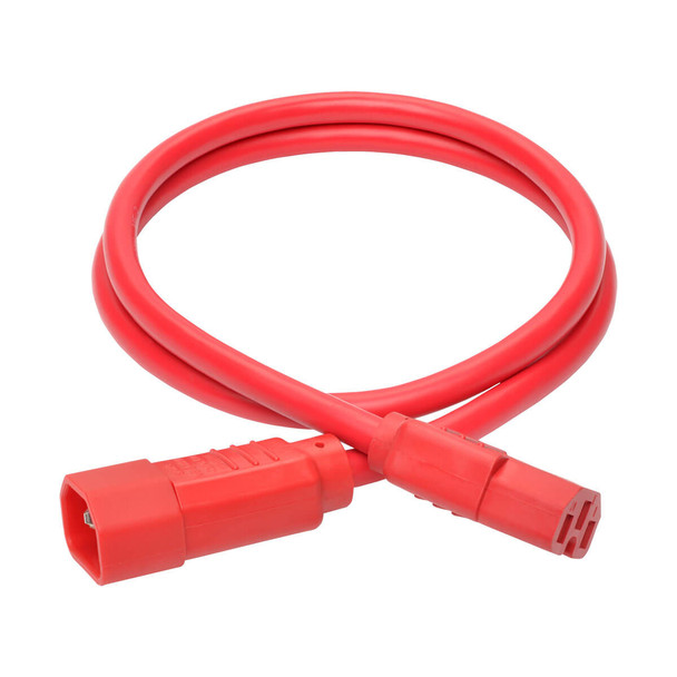 Tripp Lite P018-003-ARD Power Cord C14 to C15 - Heavy-Duty, 15A, 250V, 14 AWG, 3 ft. (0.91 m), Red P018-003-ARD 037332199133