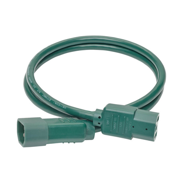 Tripp Lite P004-003-AGN PDU Power Cord, C13 to C14 - 10A, 250V, 18 AWG, 3 ft. (0.91 m), Green P004-003-AGN 037332198846
