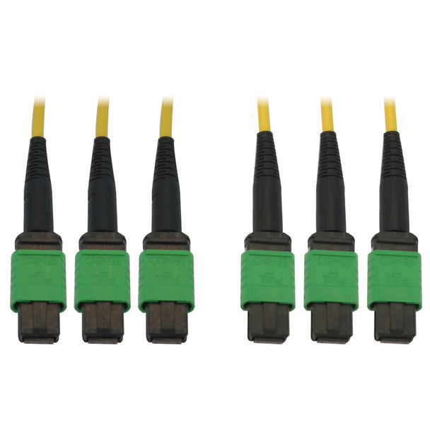 Tripp Lite N392B-23M-3X8AP 40/100G Singlemode 9/125 OS2 Fiber Optic Cable (3x8F MTP/MPO-APC F/F), LSZH, Yellow, 23 m (75 ft.) N392B-23M-3X8AP 037332272195