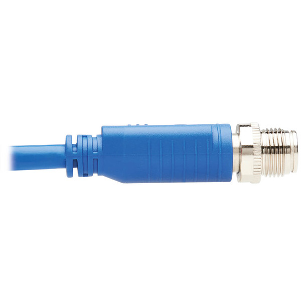 Tripp Lite NM12-601-02M-BL M12 X-Code Cat6 1G UTP CMR-LP Ethernet Cable (M/M), IP68, PoE, Blue, 2 m (6.6 ft.) NM12-601-02M-BL 037332265524