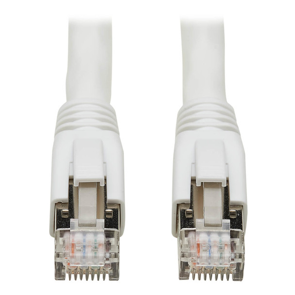 Tripp Lite N272-030-WH Cat8 25G/40G-Certified Snagless Shielded S/FTP Ethernet Cable (RJ45 M/M), PoE, White, 30 ft. (9.14 m) N272-030-WH 037332256362