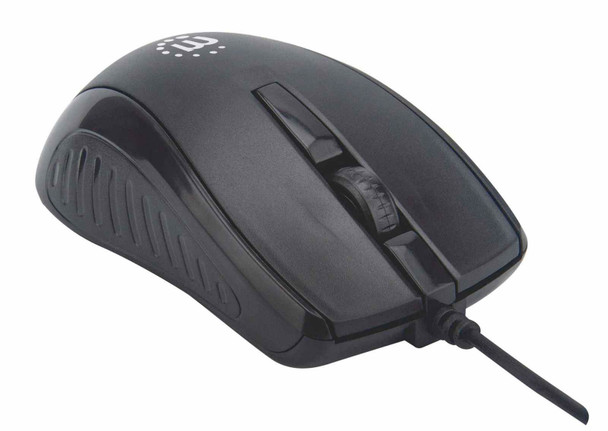 Manhattan Mouse USB Wired (Clearance Pricing), Black, 1000dpi, USB-A, Optical, Compact, Three Button with Scroll Wheel, Low friction base, Three Year Warranty, Retail Box 179331 766623179331