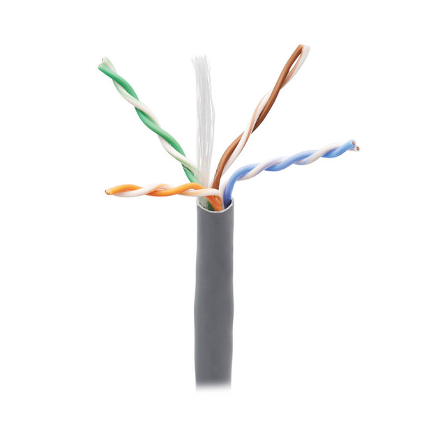 Tripp Lite N224-01K-GY-LP5 Cat6 Gigabit Solid Core UTP Bulk Ethernet Cable, CMP-LP 0.5A Plenum, 100W PoE/PoE++, Gray, 1000 ft. (304.8 m) N224-01K-GY-LP5 037332247957