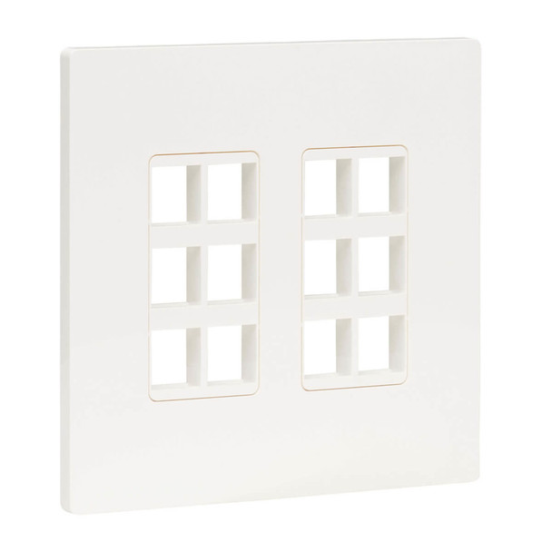 Tripp Lite N080-212 12-Port Keystone Double-Gang Faceplate, White, TAA N080-212 037332236296