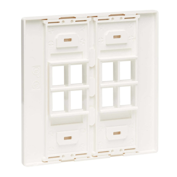 Tripp Lite N080-208 8-Port Keystone Double-Gang Faceplate, White, TAA N080-208 037332236289