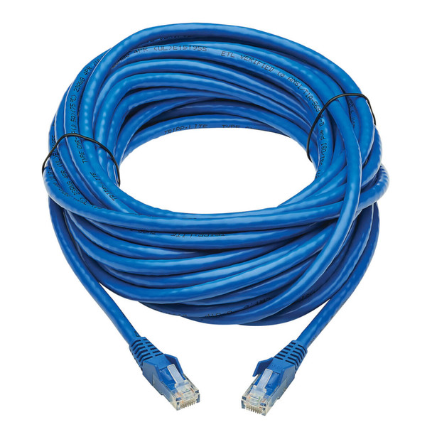 Tripp Lite N201P-030-BL Cat6 Gigabit Snagless Molded UTP Ethernet Cable (RJ45 M/M), PoE, CMR-LP, Blue, 30 ft. (9.14 m) N201P-030-BL 037332242495