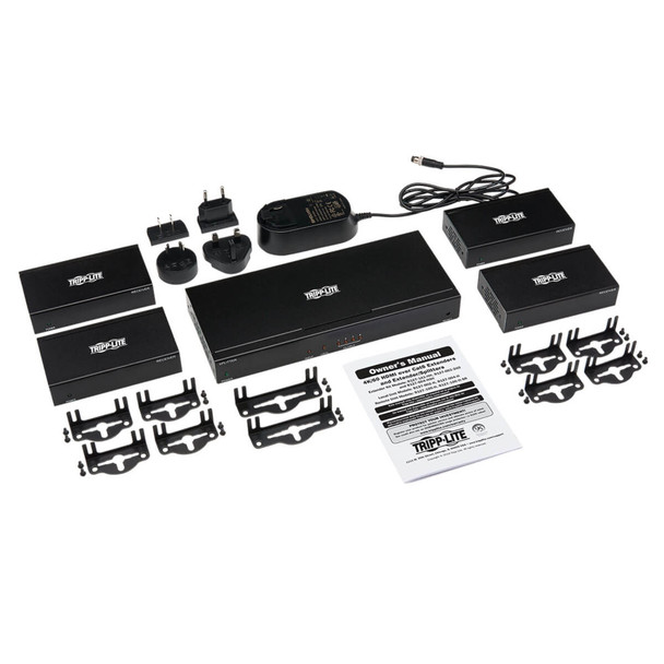 Tripp Lite B127-004-H4H 4-Port HDMI over Cat6 Splitter/Extender Kit, Transmitter/4 Receivers, 4K 60 Hz, PoC, HDR, 125 ft., TAA B127-004-H4H 037332239082