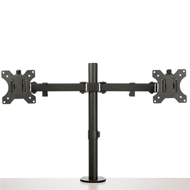 StarTech.com Desk Mount Dual Monitor Arm - Desk Clamp / Grommet VESA Monitor Mount for up to 32 inch Displays - Ergonomic Articulating Monitor Arm - Height Adjustable/Tilt/Swivel/Rotating 41673