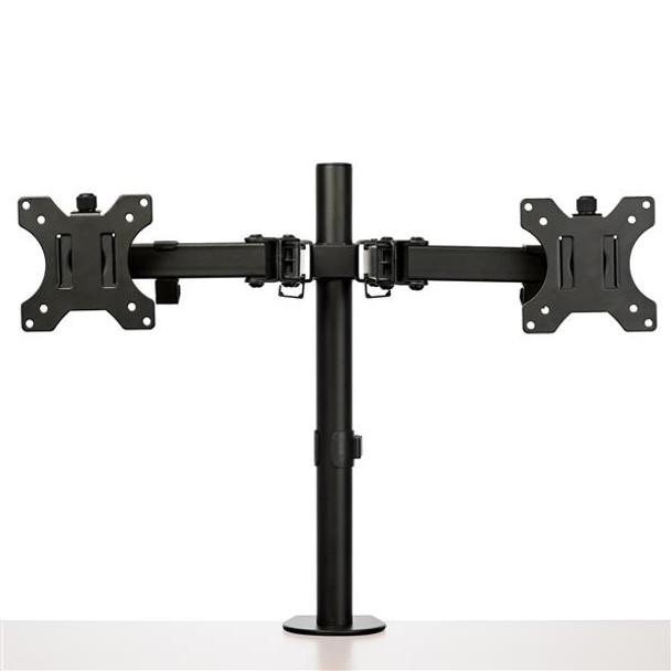 StarTech.com Desk Mount Dual Monitor Arm - Desk Clamp / Grommet VESA Monitor Mount for up to 32 inch Displays - Ergonomic Articulating Monitor Arm - Height Adjustable/Tilt/Swivel/Rotating 41673