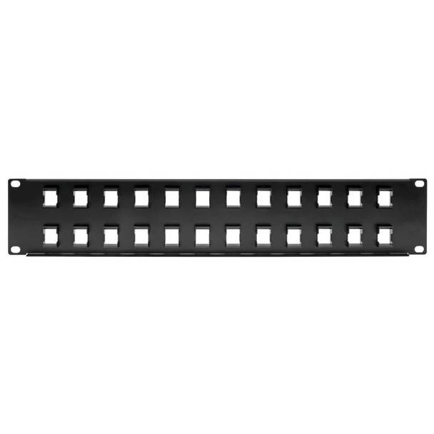 Tripp Lite N062-024-KJ 24-Port 2U Rack-Mount Unshielded Blank Keystone/Multimedia Patch Panel, RJ45 Ethernet, USB, HDMI, Cat5e/6 N062-024-KJ 037332193568