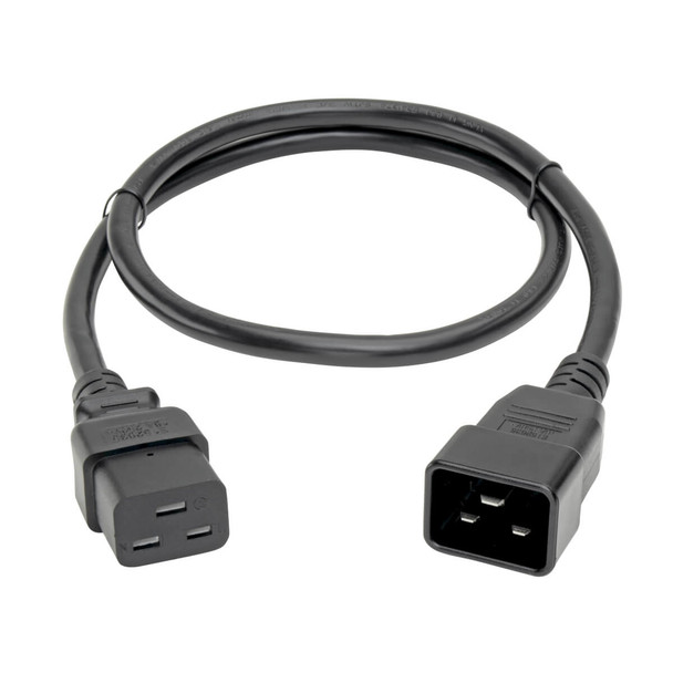 Tripp Lite P036-003-15A Power Extension Cord, C19 to C20 - Heavy-Duty, 15A, 250V, 14 AWG, 3 ft. (0.91 m), Black P036-003-15A 037332190925