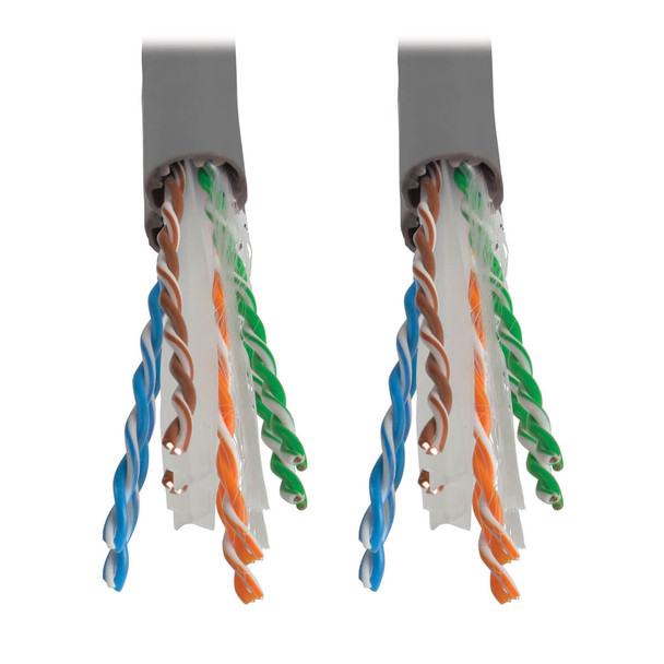 Tripp Lite N224-01K-GY Cat6 Gigabit Solid Core Plenum-Rated UTP CMP PVC Bulk Ethernet Cable, Gray, 1000 ft. (304.8 m) N224-01K-GY 037332117083