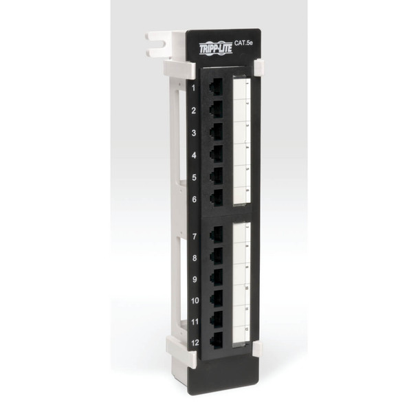 Tripp Lite N050-012 12-Port Wall-Mount Cat5e Patch Panel, 568B, RJ45 Ethernet, TAA N050-012 037332013170