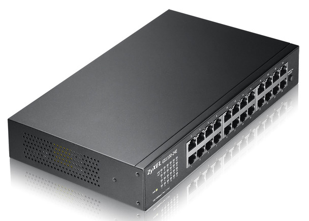 Zyxel GS1100-24E network switch Unmanaged Gigabit Ethernet (10/100/1000) Black GS1100-24E 760559121044
