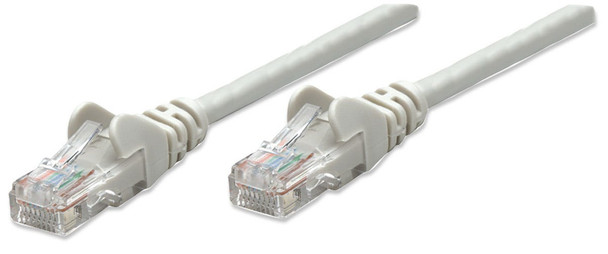 Intellinet Network Patch Cable, Cat5e, 0.5m, Grey, CCA, U/UTP, PVC, RJ45, Gold Plated Contacts, Snagless, Booted, Lifetime Warranty, Polybag 318228 766623318228