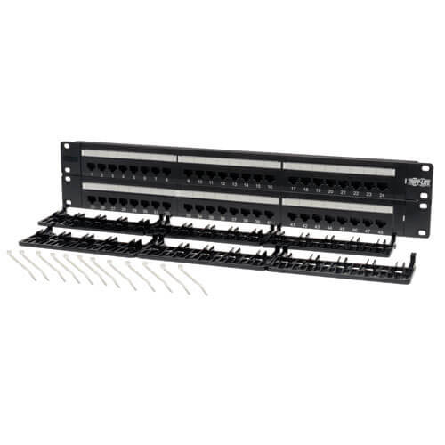 Tripp Lite N052-048 48-Port 2U Rack-Mount Cat5e 110 Patch Panel, 568B, RJ45 Ethernet, TAA N052-048 037332013200