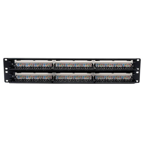 Tripp Lite N052-048 48-Port 2U Rack-Mount Cat5e 110 Patch Panel, 568B, RJ45 Ethernet, TAA N052-048 037332013200