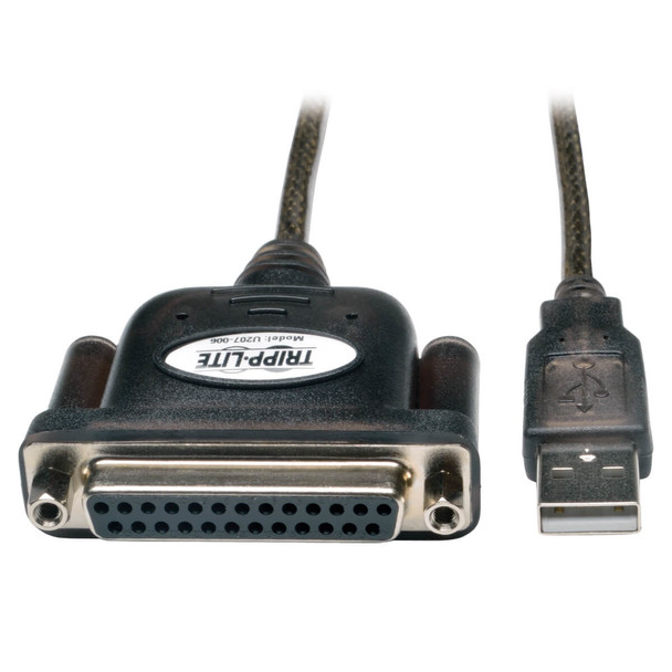 Tripp Lite U207-006 Hi-Speed USB to IEEE 1284 Parallel Printer Gold Adapter Cable (USB-A to DB25 M/F), 6 ft. (1.83 m) U207-006 037332155764