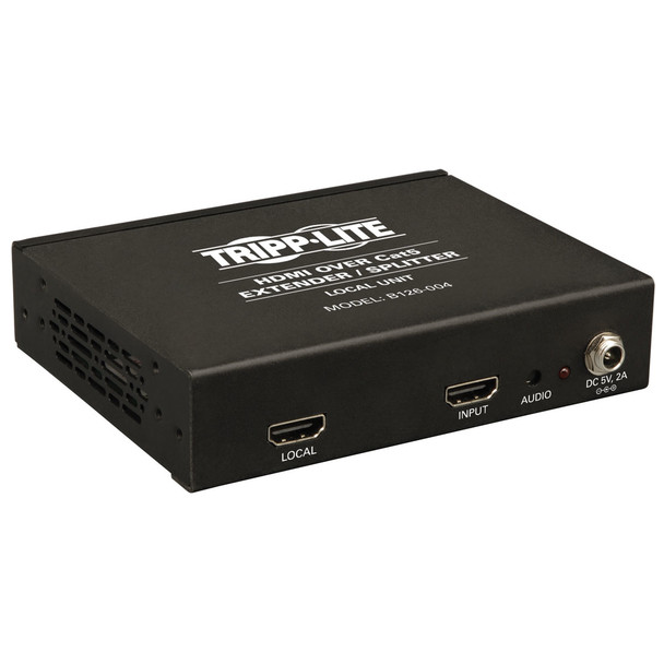 Tripp Lite 4-Port HDMI over Cat5/6 Extender/Splitter, Box-Style Transmitter, Video/Audio, 1080/60p, Intl Power Supply, Up to 61 m B126-004-INT 037332192776