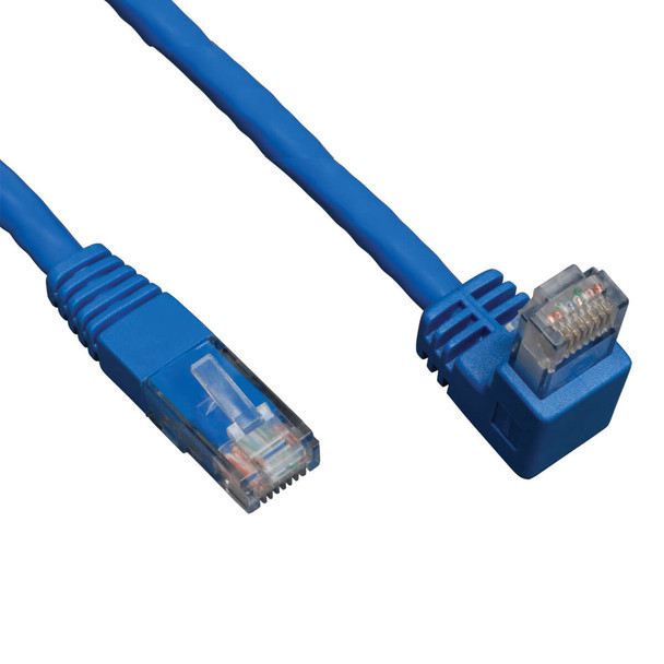Tripp Lite N204-005-BL-DN Down-Angle Cat6 Gigabit Molded UTP Ethernet Cable (RJ45 Right-Angle Down M to RJ45 M), Blue, 5 ft. (1.52 m) N204-005-BL-DN 037332167545