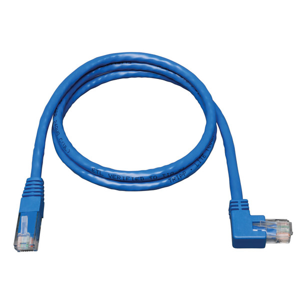 Tripp Lite N204-003-BL-RA Right-Angle Cat6 Gigabit Molded UTP Ethernet Cable (RJ45 Right-Angle M to RJ45 M), Blue, 3 ft. (0.91 m) N204-003-BL-RA 037332167521