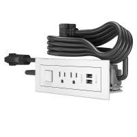C2G Furniture Power Center with Power Switch, 2 Outlets and USB socket-outlet 2 x USB A + 2 x NEMA 5-15 White 16361 786776189087