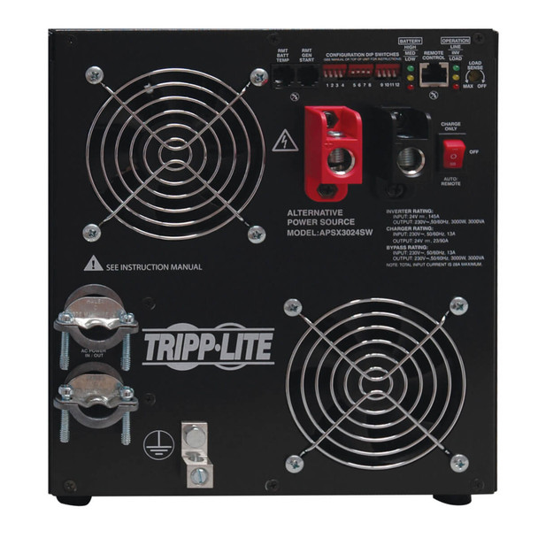 Tripp Lite APSX3024SW 3000W APS X Series 24VDC 230V Inverter/Charger with Pure Sine-Wave Output, Hardwired APSX3024SW 037332141071