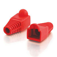 C2G RJ45 Plug Cover cable clamp Red 04755 757120047551