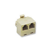 C2G RJ45 8-pin Modular T-Adapter wire connector RJ-45 Beige 01938 757120019381