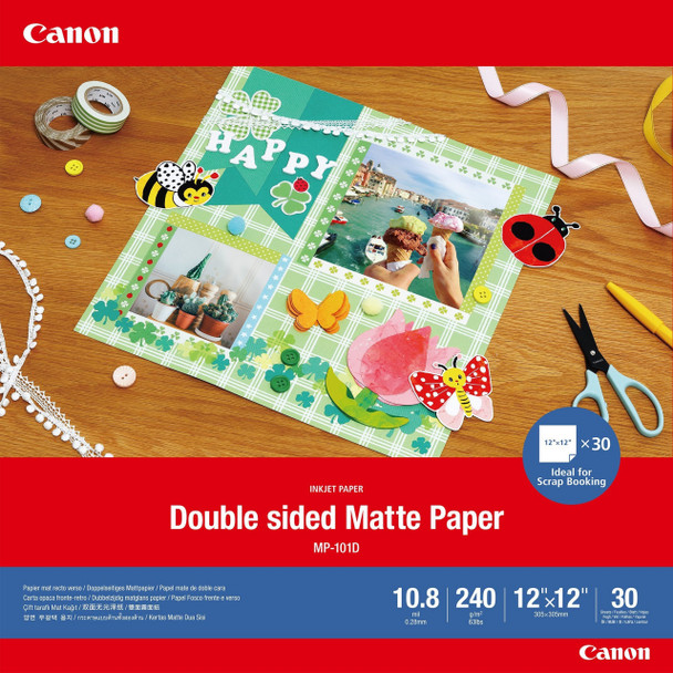 Canon MP-101D Double-sided Matte Paper, 12"x12", 30 sheets 4076C007 013803325058