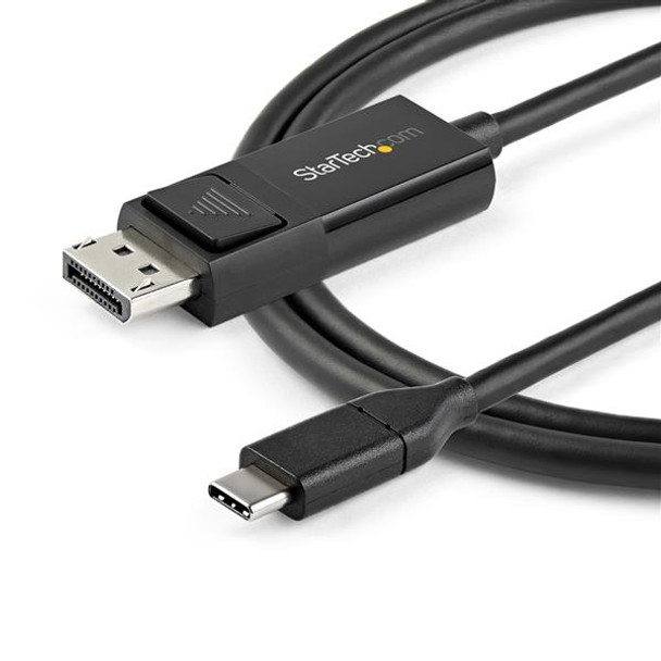 StarTech.com 6ft (2m) USB C to DisplayPort 1.2 Cable 4K 60Hz - Bidirectional DP to USB-C or USB-C to DP Reversible Video Adapter Cable - HBR2/HDR - USB Type C/TB3 Monitor Cable 42756